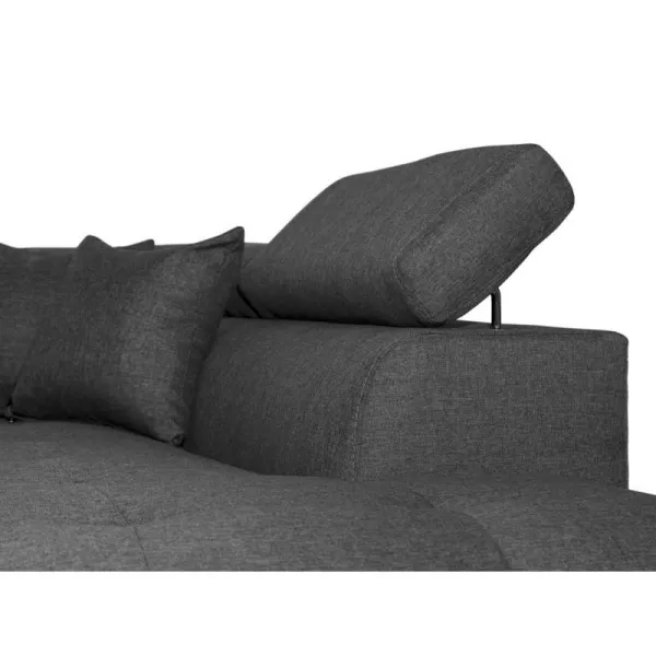 Umwandelbares Ecksofa 5 Plätze Stoff Right Angle RIO (Dunkelgrau) mit assoziieren Praktische und robuste Klappsofas und umwandel