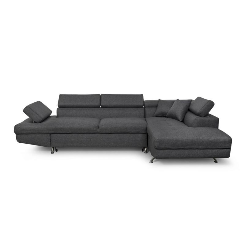 Convertible corner sofa 5 places fabric Right Angle RIO (Dark grey) to associate with Vintage Sofas and Convertible Sofas for a 