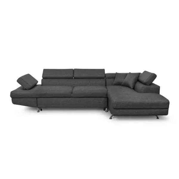 Umwandelbares Ecksofa 5 Plätze Stoff Right Angle RIO (Dunkelgrau) mit assoziieren Funktionelle und stilvolle Küchensofas und Sof