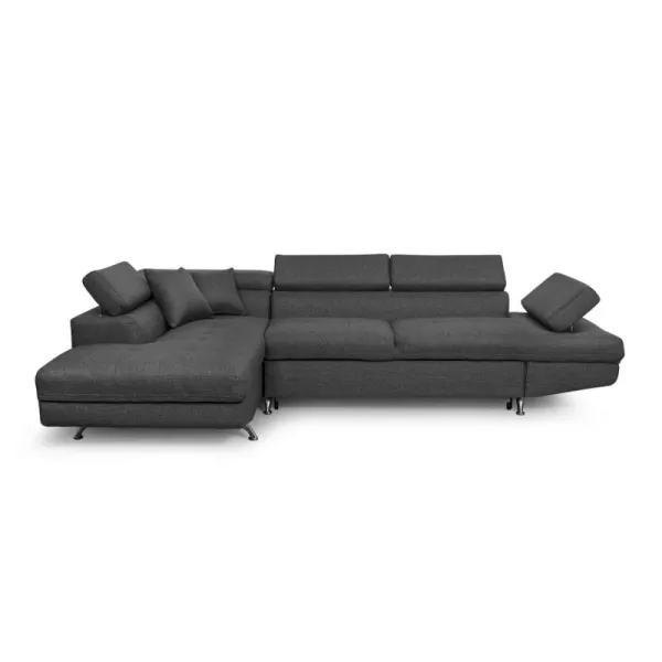 Convertible corner sofa 5 places fabric Left Corner RIO (Dark grey) to associate with Modern Sofas And Convertible Sofas For A S