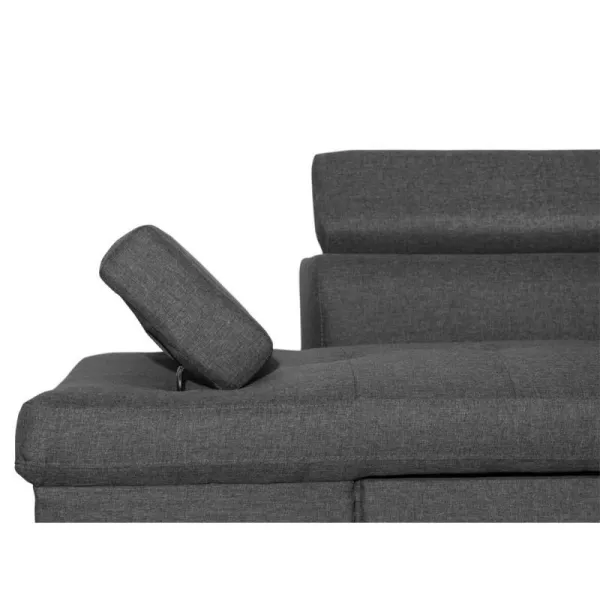 Convertible corner sofa 5 places fabric Left Corner RIO (Dark grey) to associate with Rattan Sofas and Convertible Sofas for Nat