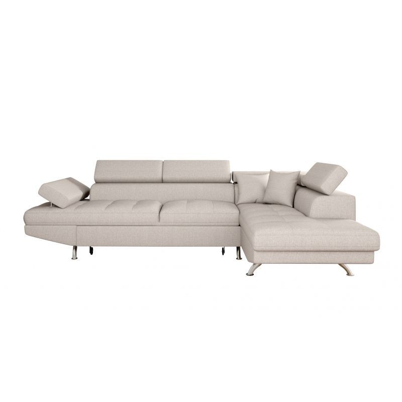 Umwandelbares Ecksofa 5 Plätze Stoff Right Angle RIO (Beige) mit assoziieren Industrielle Cabrio-Sofas und Sofas aus Metall und 