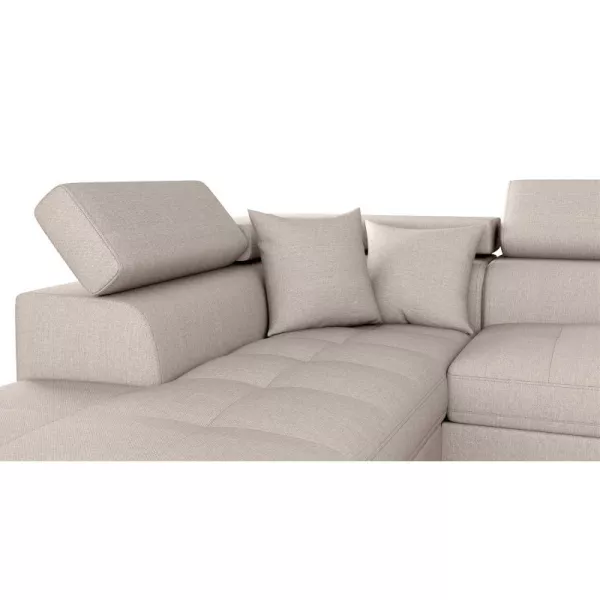 Umwandelbares Ecksofa 5 Plätze Stoff Right Angle RIO (Beige) mit assoziieren Praktische und robuste Klappsofas und umwandelbare 