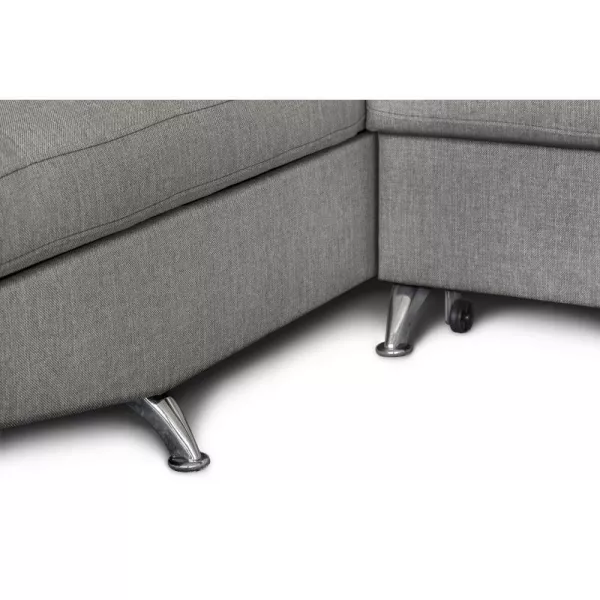 Canapé d'angle convertible 5 places tissu Angle Gauche RIO (Gris clair)