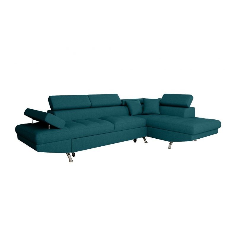 Cabrio-Ecksofa 5 Plätze Stoff Right Angle RIO (Duck Blue) mit assoziieren Skandinavische Sofas und umwandelbare Sofas mit klarem