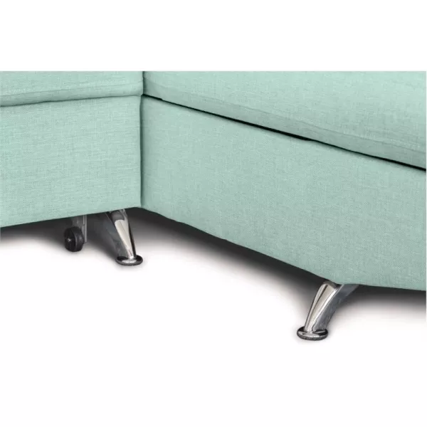 Canapé d'angle convertible 5 places tissu Angle Droit RIO (Bleu clair)