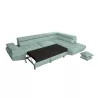 Canapé d'angle convertible 5 places tissu Angle Droit RIO (Bleu clair)