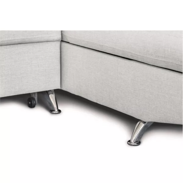 Canapé d'angle convertible 5 places tissu Angle Droit RIO (Gris perle)