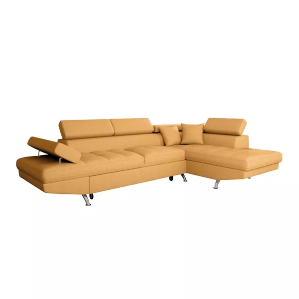 Umwandelbares Ecksofa 5 Plätze Stoff Right Angle RIO (Ocker gelb) mit assoziieren Moderne Sofas und Cabrio-Sofas für ein stilvol