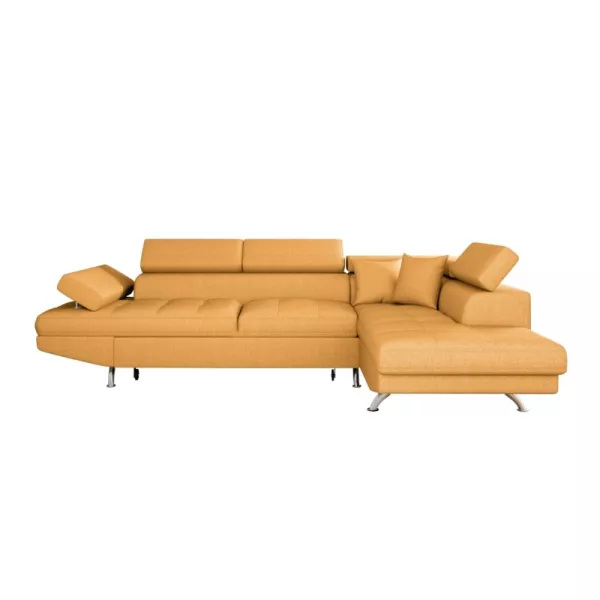 Umwandelbares Ecksofa 5 Plätze Stoff Right Angle RIO (Ocker gelb) mit assoziieren Zeitgenössische Ledersofas und umwandelbare So