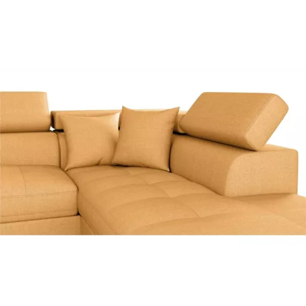 Convertible corner sofa 5 places fabric Right Angle RIO (Ochre yellow) to associate with Weatherproof Garden Convertible Sofas a