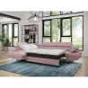 Convertible corner sofa 5 places fabric Left Angle RIO (Old pink) to associate with Stackable Sofas and Convertible Sofas to Sav