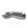 Cabrio-Ecksofa 5 Plätze Mikrofaser und Imitation Left Angle RIO (Grau, weiß) mit assoziieren Sofas und umwandelbare Sofas mit Ar