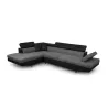 Convertible corner sofa 5 places microfiber and imitation Left Angle RIO (Grey, black) to associate with Sofas And Convertible S