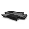 Convertible corner sofa 5 places microfiber and imitation Left Angle RIO (Grey, black) to associate with Comfortable Convertible