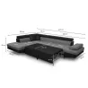 Convertible corner sofa 5 places microfiber and imitation Left Angle RIO (Grey, black) to associate with Sofas And Convertible S