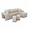 Corner sofa convertible fabric Niche left BENTO (Beige) to associate with High Quality Solid Wood Sofas and Convertible Sofas