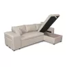 Corner sofa convertible fabric Niche left BENTO (Beige) to associate with Sofas and Convertible Sofas Upholstered for Optimal Co