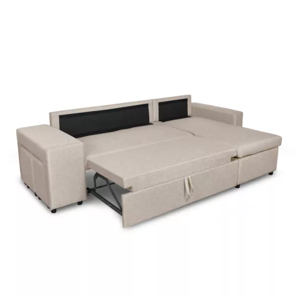 Corner sofa convertible fabric Niche left BENTO (Beige) to associate with Comfortable Convertible Sofas and Sofas for Office