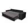 Canapé d'angle convertible microfibre et simili Niche à Droite BENTO (Gris, noir)