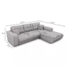 Canapé d'angle convertible 4 places tissu Angle Droit BOND (Gris clair)