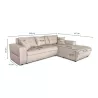 Convertible corner sofa 4 places fabric Right Angle BOND (Beige) to associate with Sofas And Convertible Sofas Design For Dining