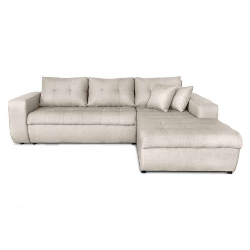 Umwandelbares Ecksofa 4 Plätze Stoff Right Angle BOND (Beige) mit assoziieren Hochwertige Massivholzsofas und umwandelbare Sofas