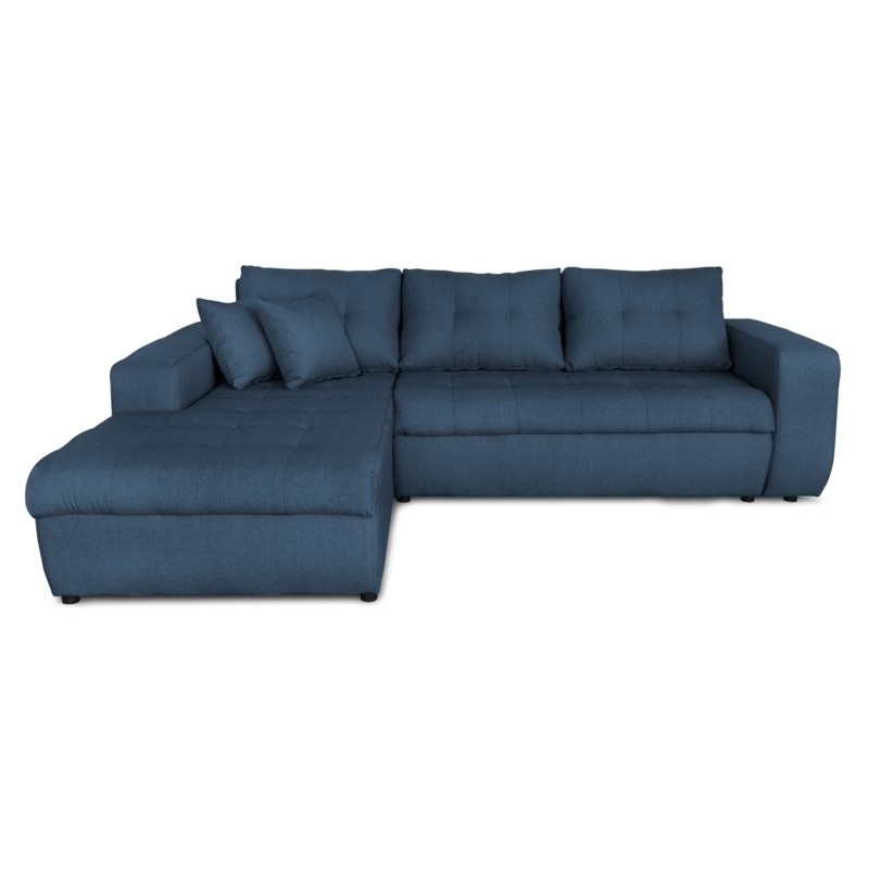 Convertible corner sofa 4 places fabric Left Corner BOND (Petrol blue) to associate with Sofas And Convertible Sofas With Armres