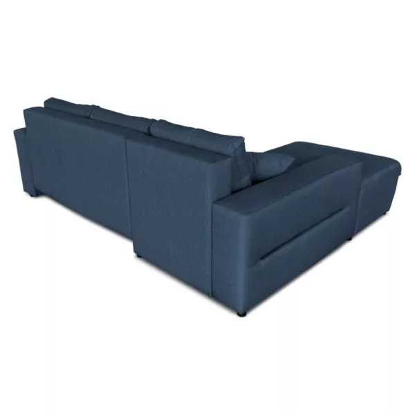 Convertible corner sofa 4 places fabric Left Corner BOND (Petrol blue) to associate with Practical And Robust Folding Sofas And 