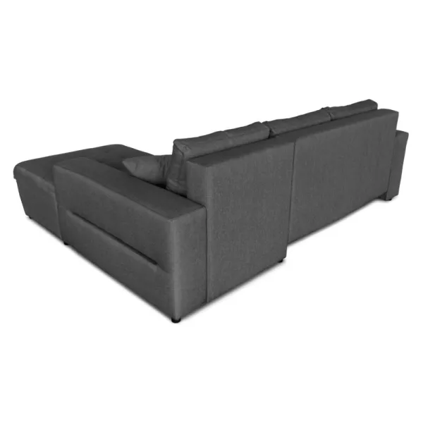 Canapé d'angle convertible 4 places tissu Angle Droit BOND (Gris foncé)