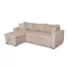 Canapé d'angle convertible 3 places tissu AMARO (Beige)