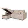 Canapé d'angle convertible 3 places tissu AMARO (Beige)