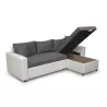 3-seater convertible corner sofa imitation and microfiber AMARO (Grey, white) to associate with Rattan Sofas and Convertible Sof