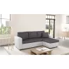 3-Sitzer Cabrio Ecksofa Imitation und Mikrofaser AMARO (Grau, weiß) mit assoziieren Sofas und umwandelbare Sofas für das Esszimm