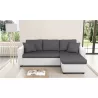 3-Sitzer Cabrio Ecksofa Imitation und Mikrofaser AMARO (Grau, weiß) mit assoziieren Zeitgenössische Ledersofas und umwandelbare 