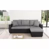 Canapé d'angle convertible 3 places simili et microfibre AMARO (Gris, noir)