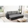 Canapé d'angle convertible 3 places simili et microfibre AMARO (Gris, noir)