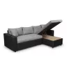 Canapé d'angle convertible 3 places simili et microfibre AMARO (Gris, noir)