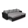 Canapé d'angle convertible 3 places simili et microfibre AMARO (Gris, noir)