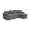 Corner sofa 3 places convertible microfiber AMARO (Grey) to associate with Scandinavian Sofas And Convertible Sofas With A Clean