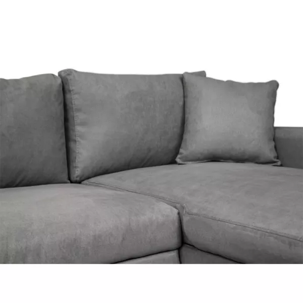 Corner sofa 3 places convertible microfiber AMARO (Grey) to associate with High Quality Solid Wood Sofas and Convertible Sofas