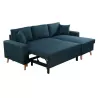 Scandinavian corner sofa convertible 4 places fabric CHOVIN (Petrol blue) to associate with Rattan Sofas and Convertible Sofas f