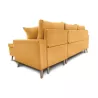 Canapé d'angle scandinave convertible 4 places tissu CHOVIN (Jaune ocre)