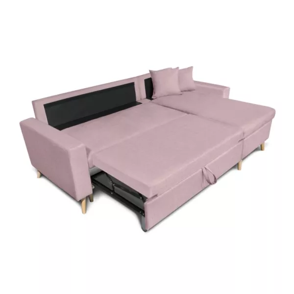 Scandinavian corner sofa convertible 4 places fabric CHOVIN (Old pink) to associate with Weatherproof Garden Convertible Sofas a