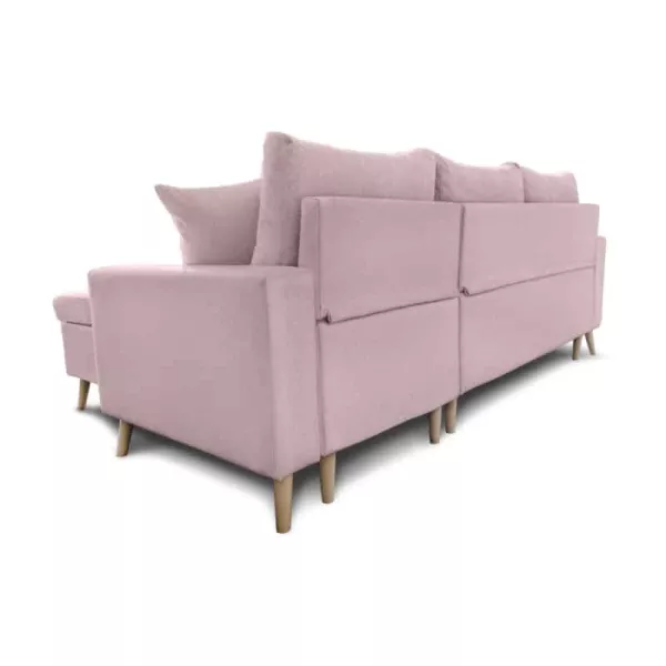 Scandinavian corner sofa convertible 4 places fabric CHOVIN (Old pink) to associate with Sofas and Convertible Sofas Upholstered