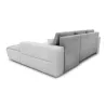 Canapé d'angle convertible 4 places simili et microfibre Angle Droit BOND (Gris, blanc)