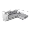 Canapé d'angle convertible 4 places simili et microfibre Angle Droit BOND (Gris, blanc)