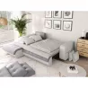 Umwandelbares Ecksofa 4 Plätze Imitation und Mikrofaser Left Corner BOND (Grau, weiß) mit assoziieren Rattansofas und umwandelba