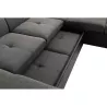 Panorama-Schlafsofa 6 Plätze Stoff und Imitation PARMA (Grau, schwarz) mit assoziieren Sofas und umwandelbare Sofas für das Essz