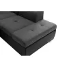 Panoramic sofa bed 6 places fabric and imitation PARMA (Grey, black) to associate with Sofas and Convertible Sofas Upholstered f